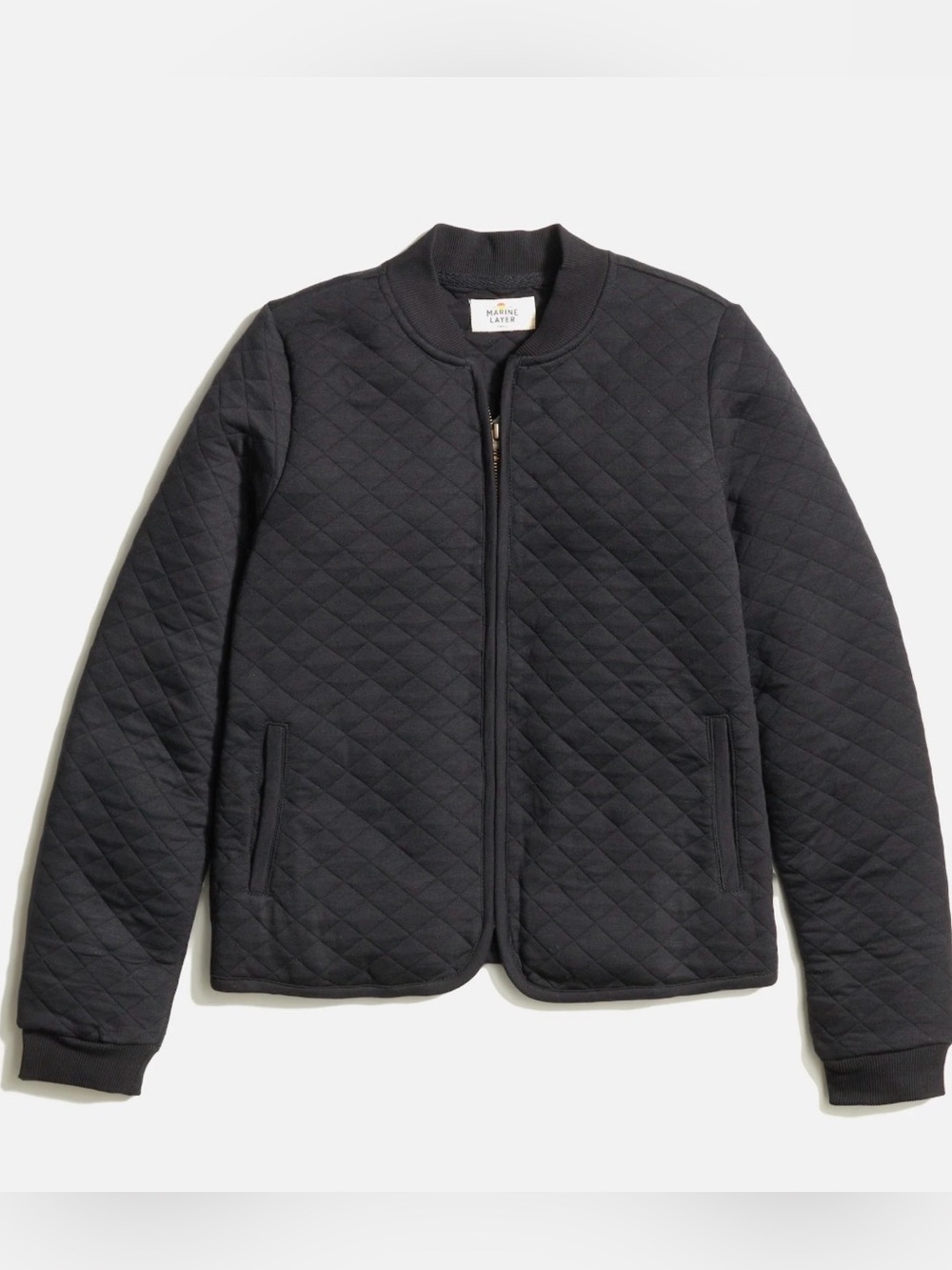 Marine layer Women's Corbet Quilted Bomber in Black
